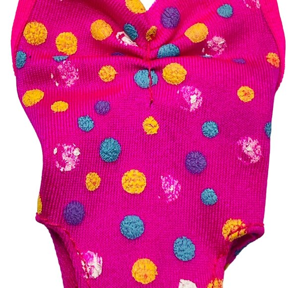 Vintage Barbie Pink Polka Dot One piece Swimsuit - Picture 4 of 6